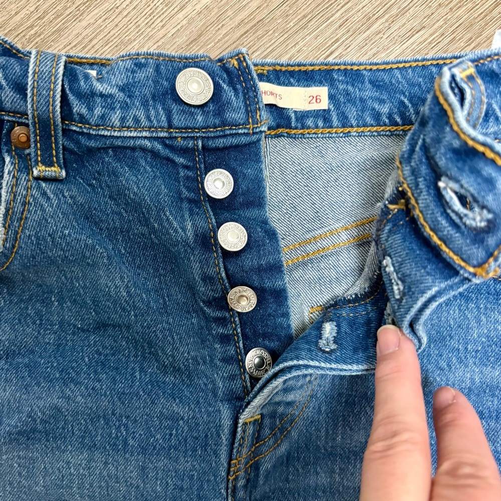Levis Button Fly Denim Shorts - image 2